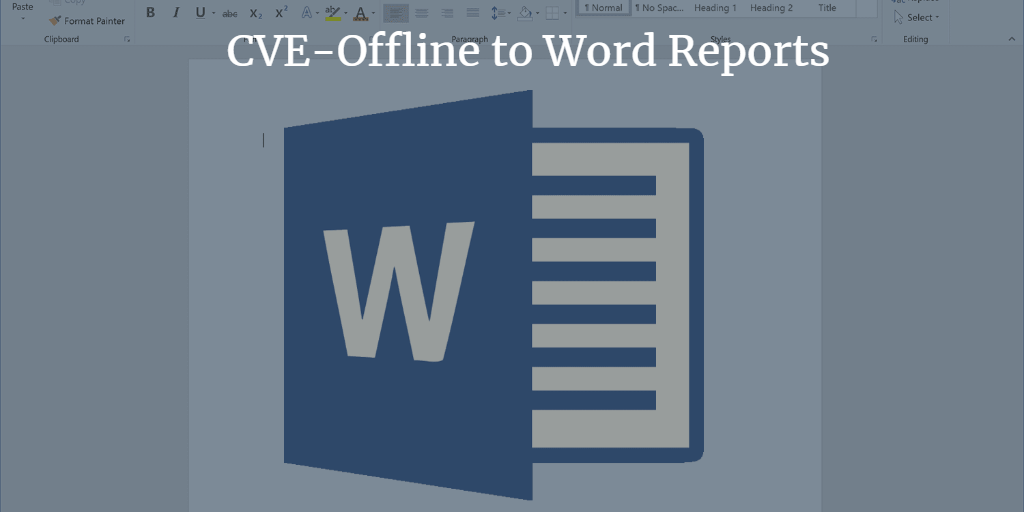 CVE-Offline to Word Reports